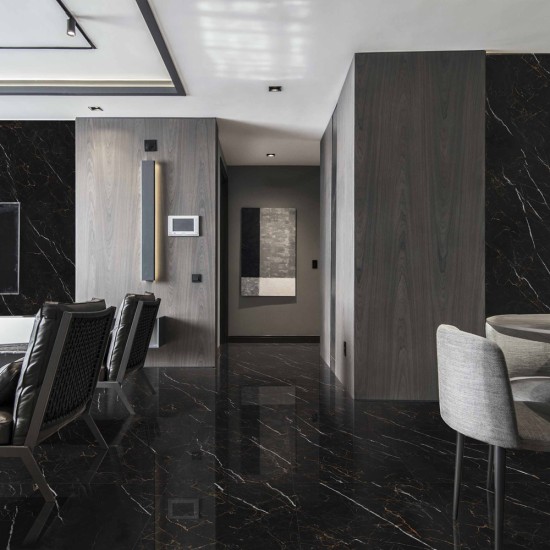 Diamante Marquina Gold Black 60x60 Lucido - Pavimento Effetto Marmo